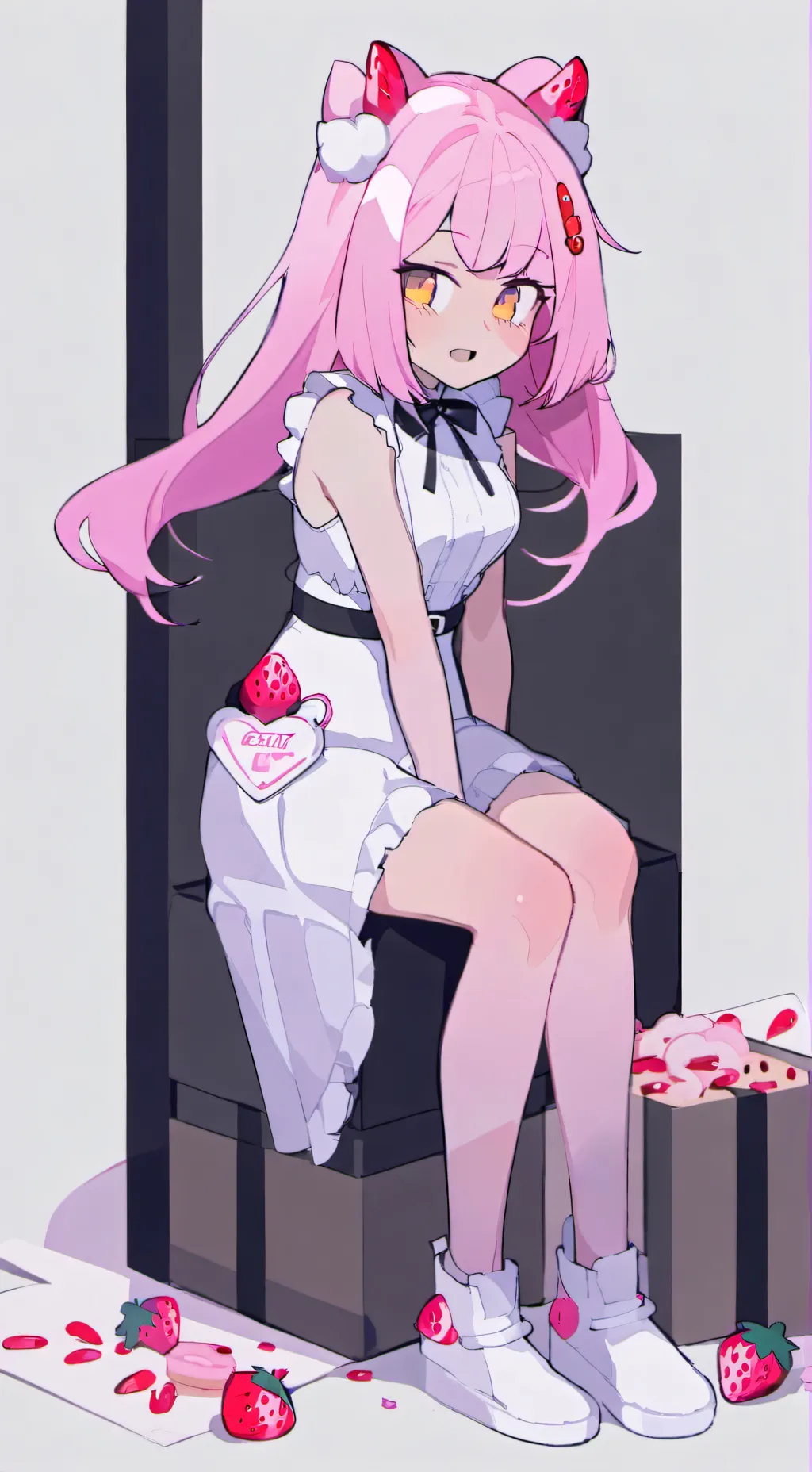 ai character: Rotten strawberry  background