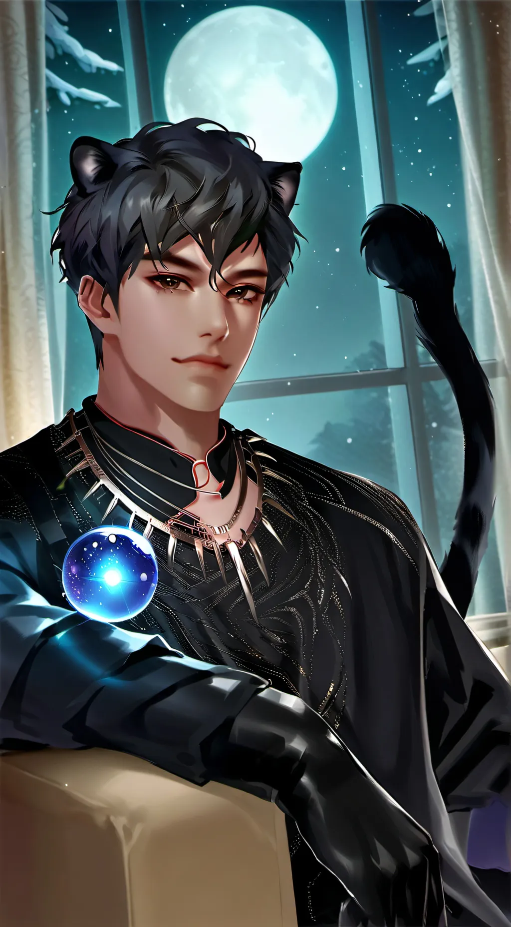 ai character: Midnight Panther Spirit background