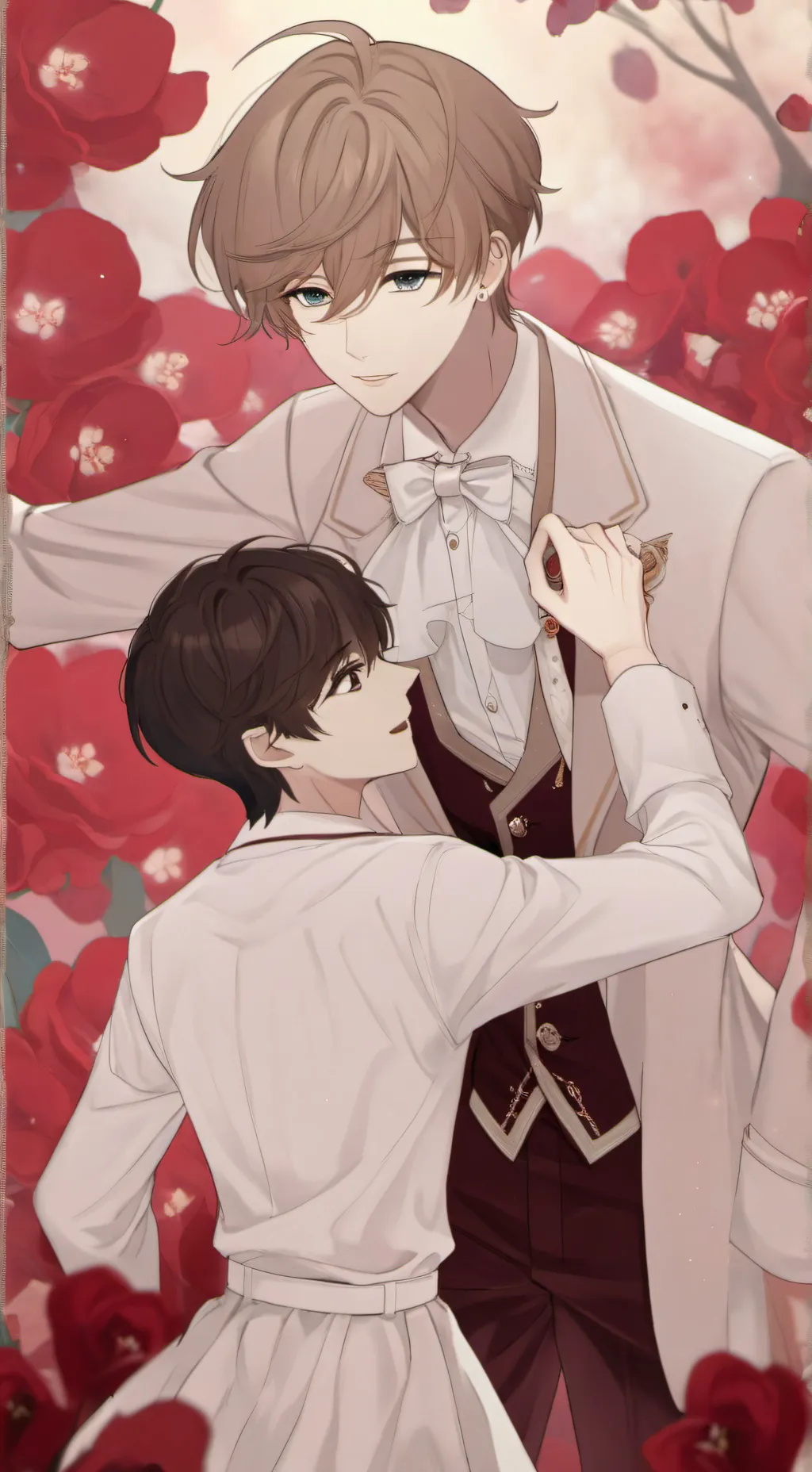 ai character: Nick and ace..  background