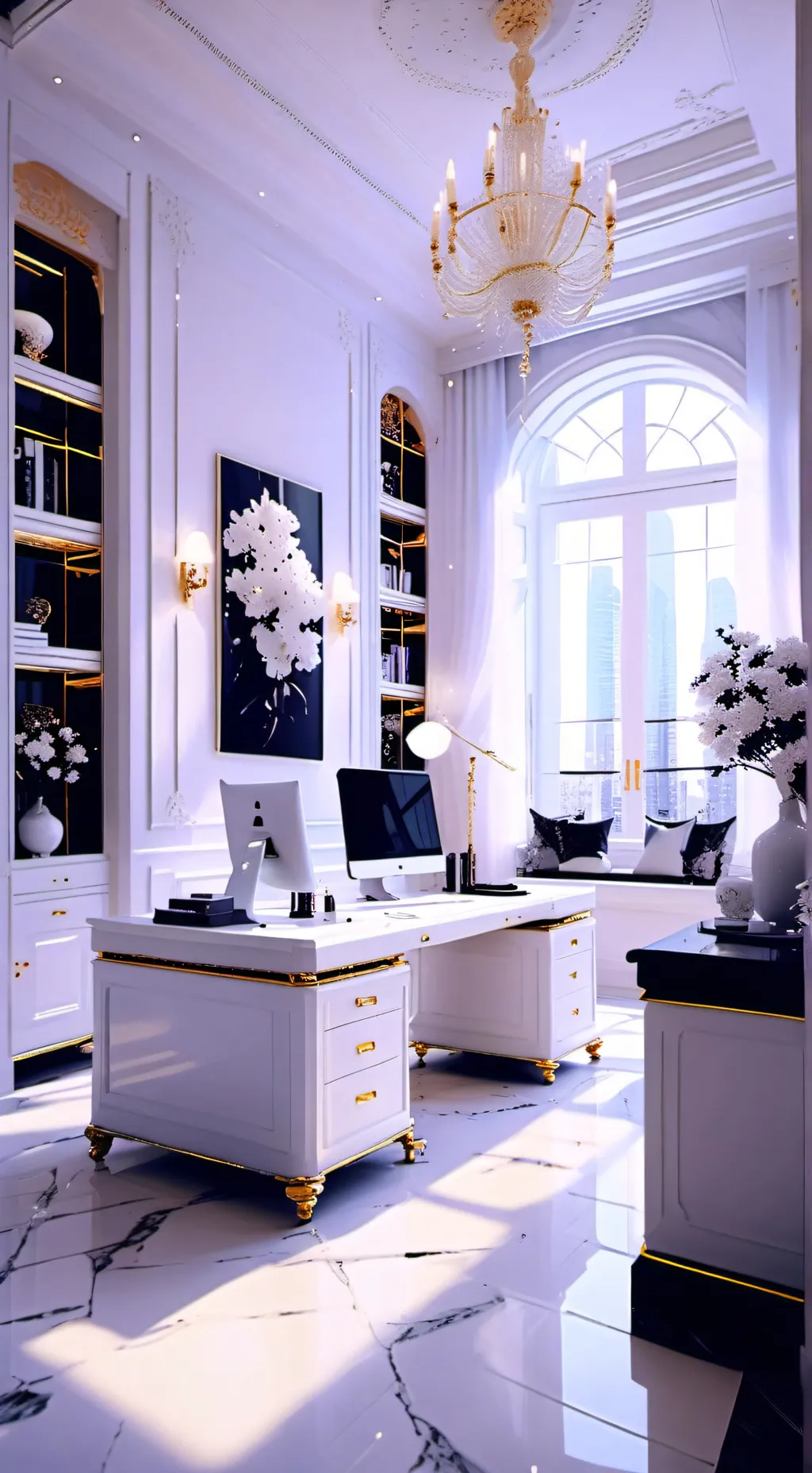 ai character: 🤍+.office love.+🤍 background