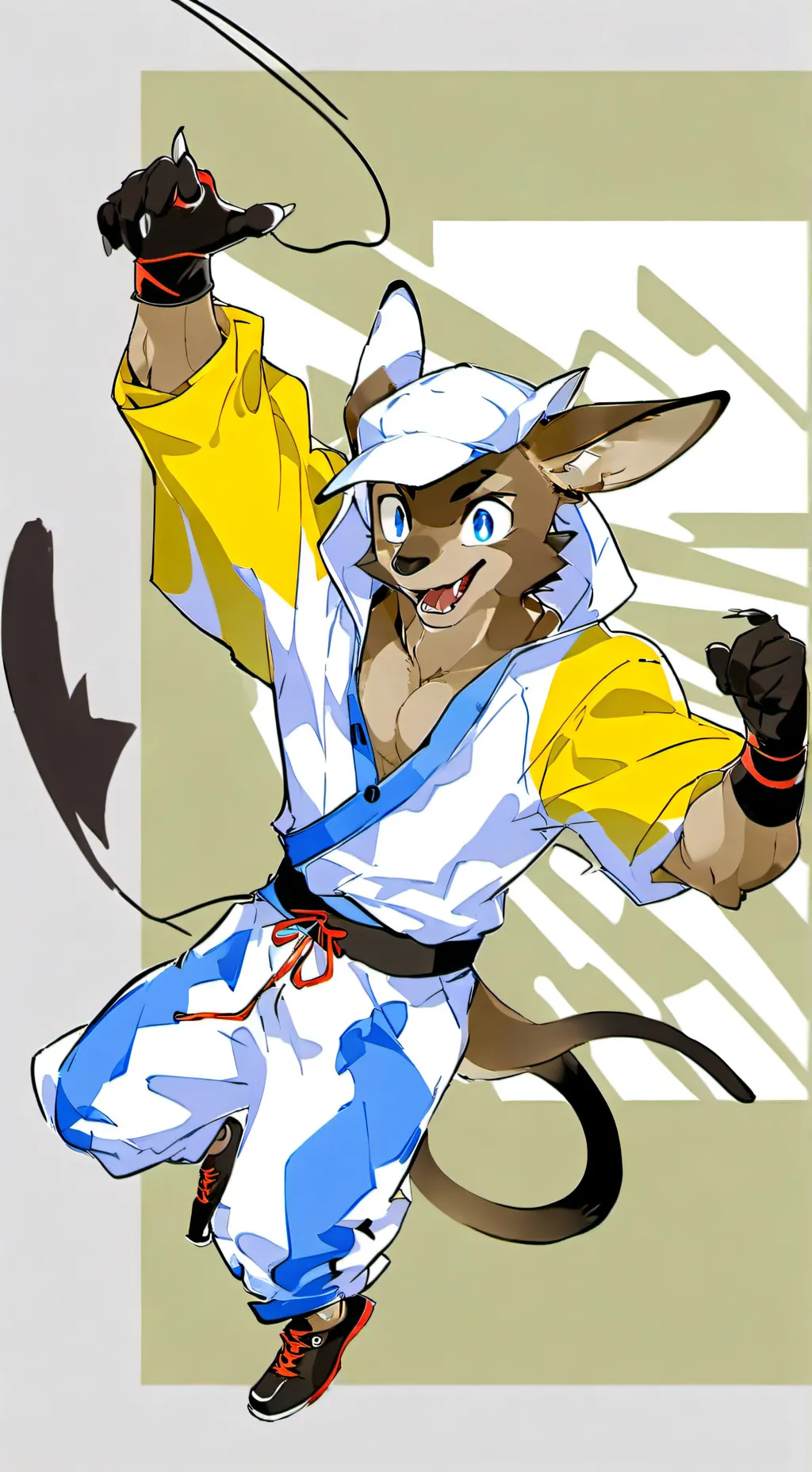 ai character: Fiery Pouch Pugilist background