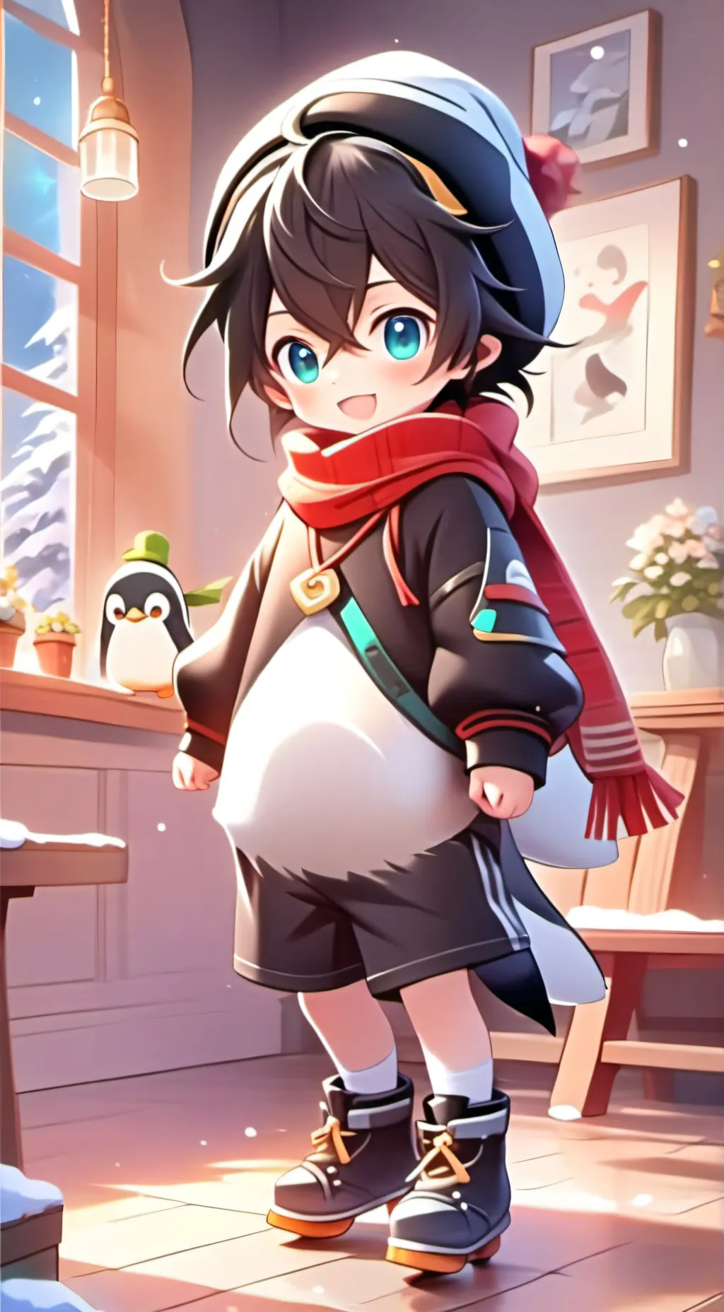 ai character: Penguiny the Snow Sprite background