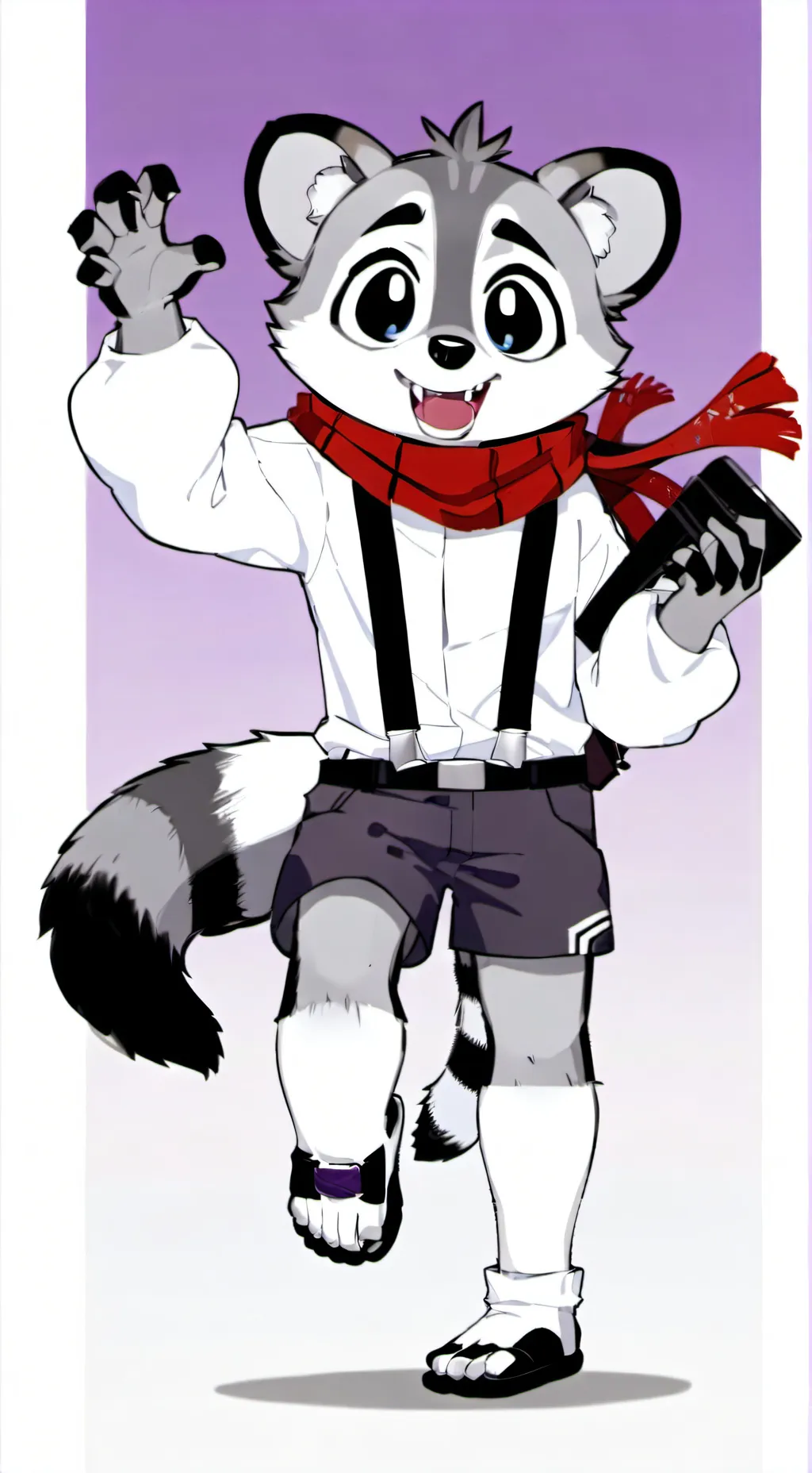 ai character: rambly the raccoon background