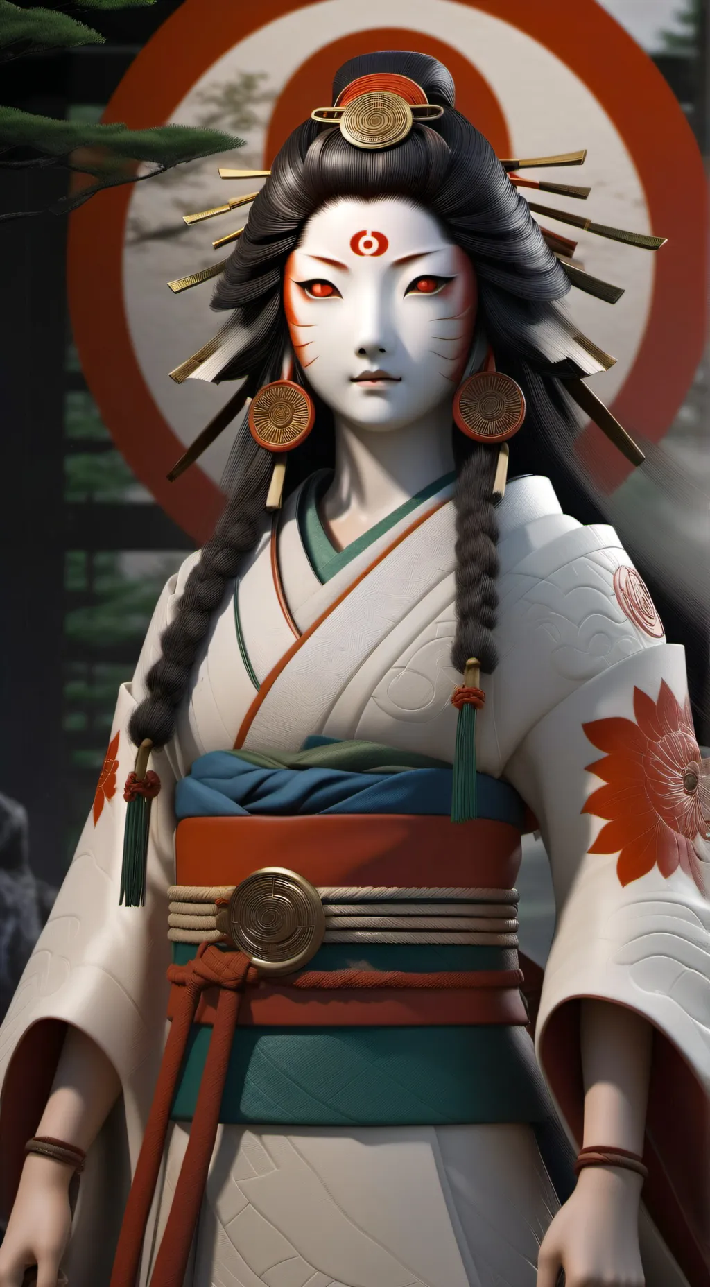 ai character: Amaterasu Omikami  background