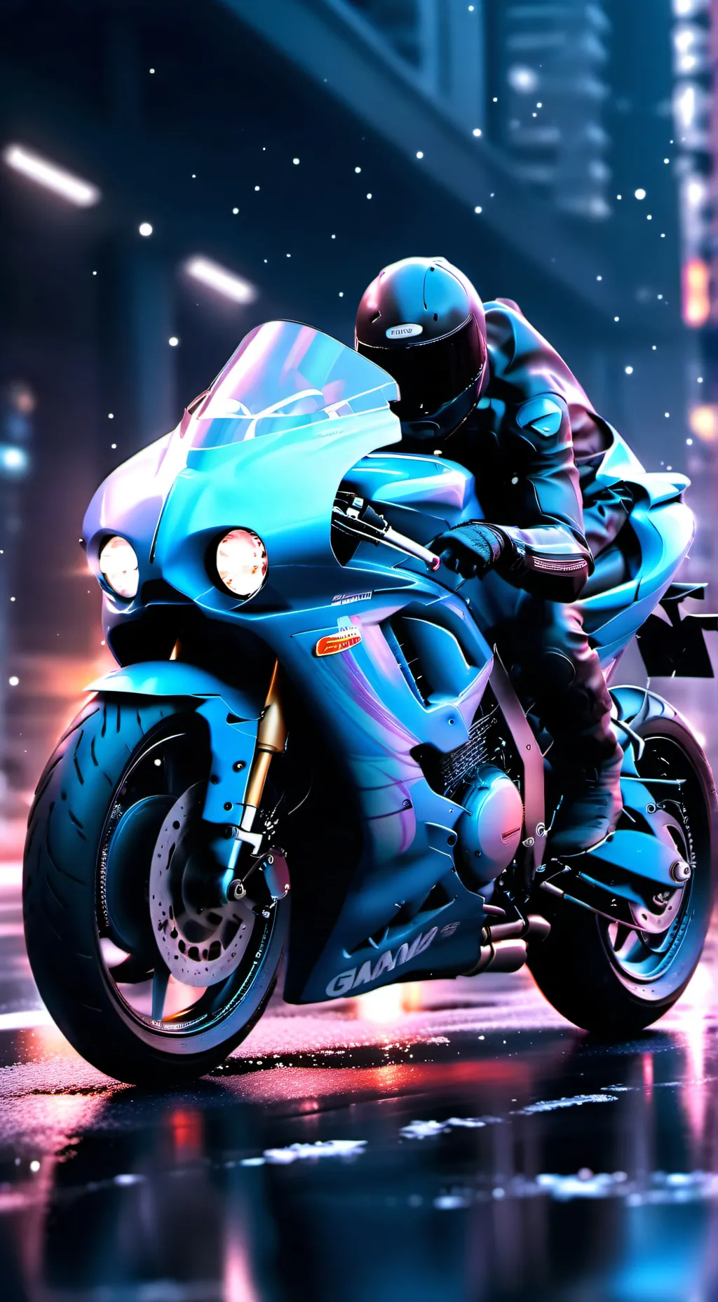 ai character: motorcycles background