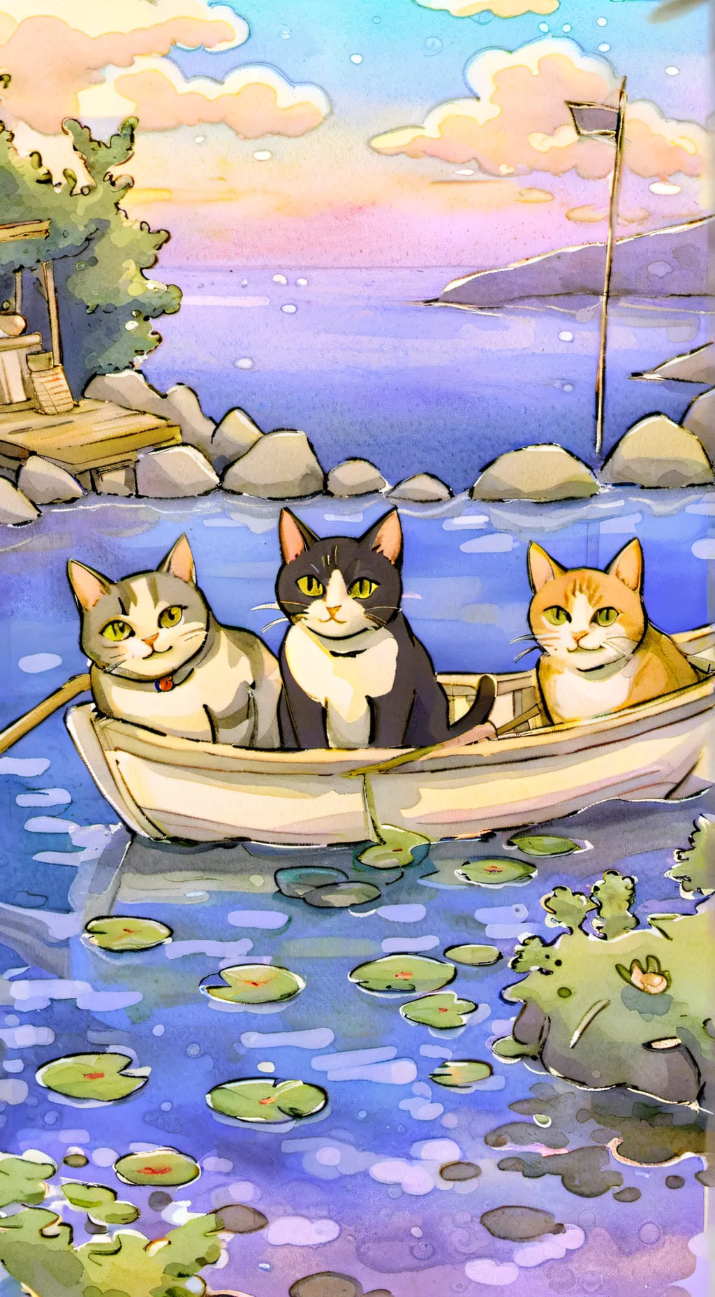 ai character: Cat crew  background