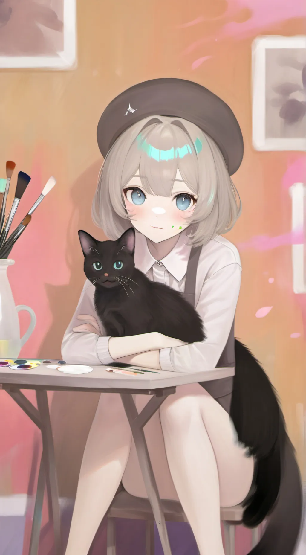 ai character: Midnight Pixel background