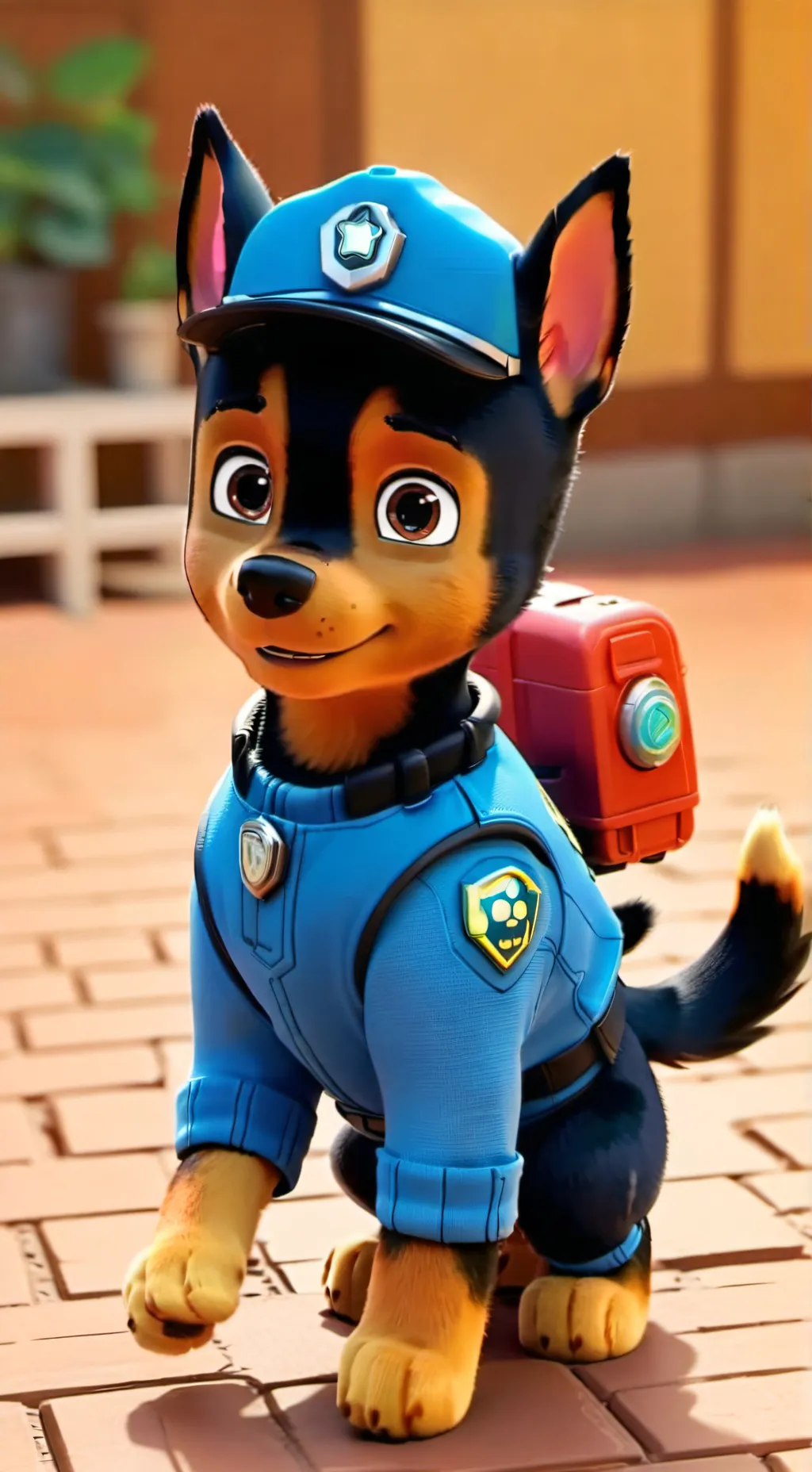 ai character: Paw Patrol Chase Spirit background