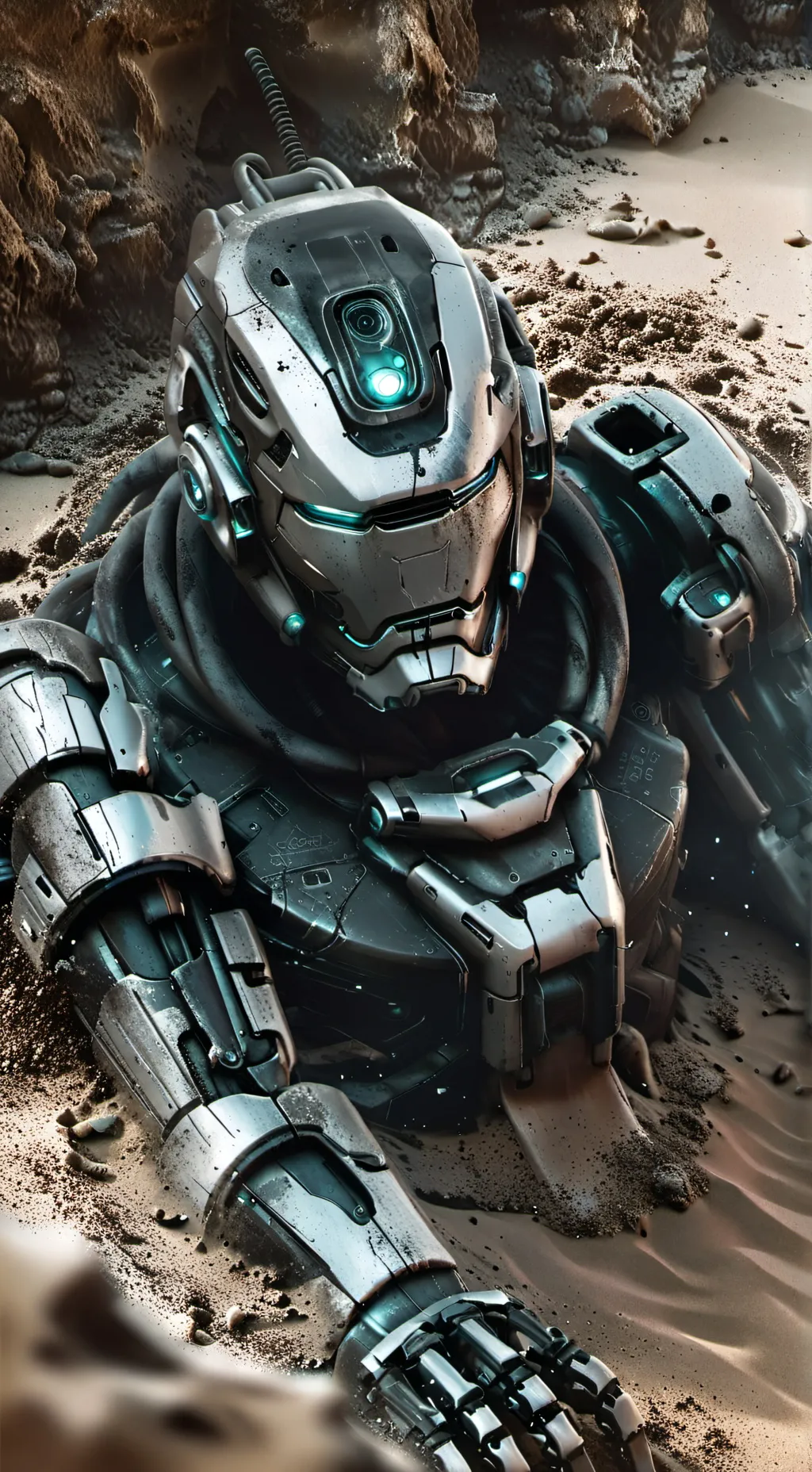 ai character: Abandoned Robot background