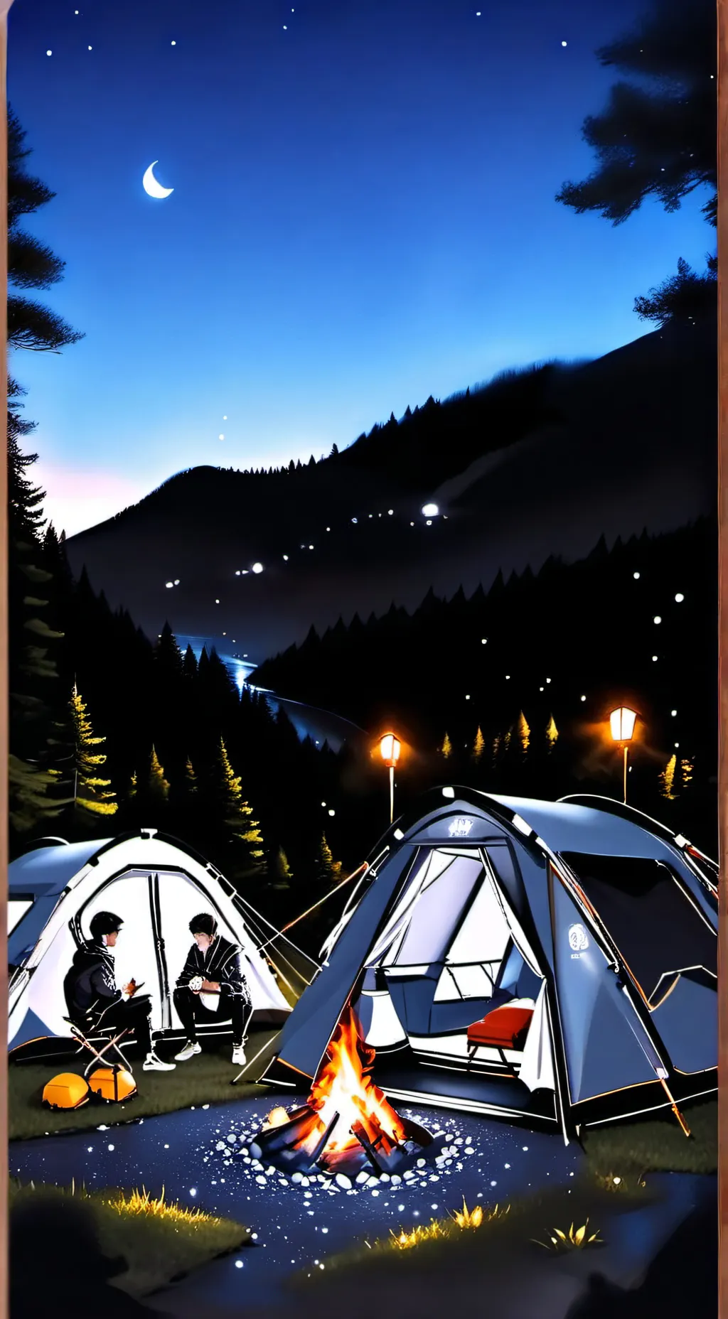 ai character: Hogwarts camp trip background