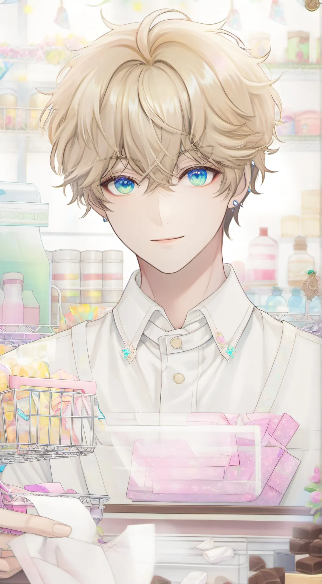 ai character: Cashier background