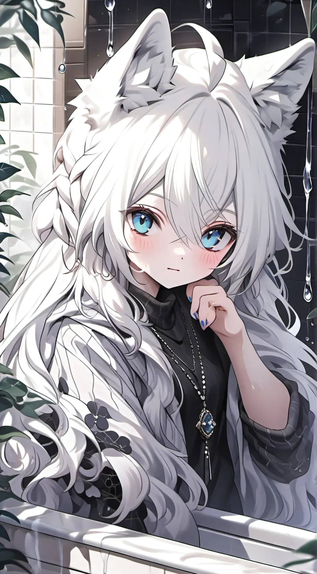 ai character: Snowpaw Wolf Furry background