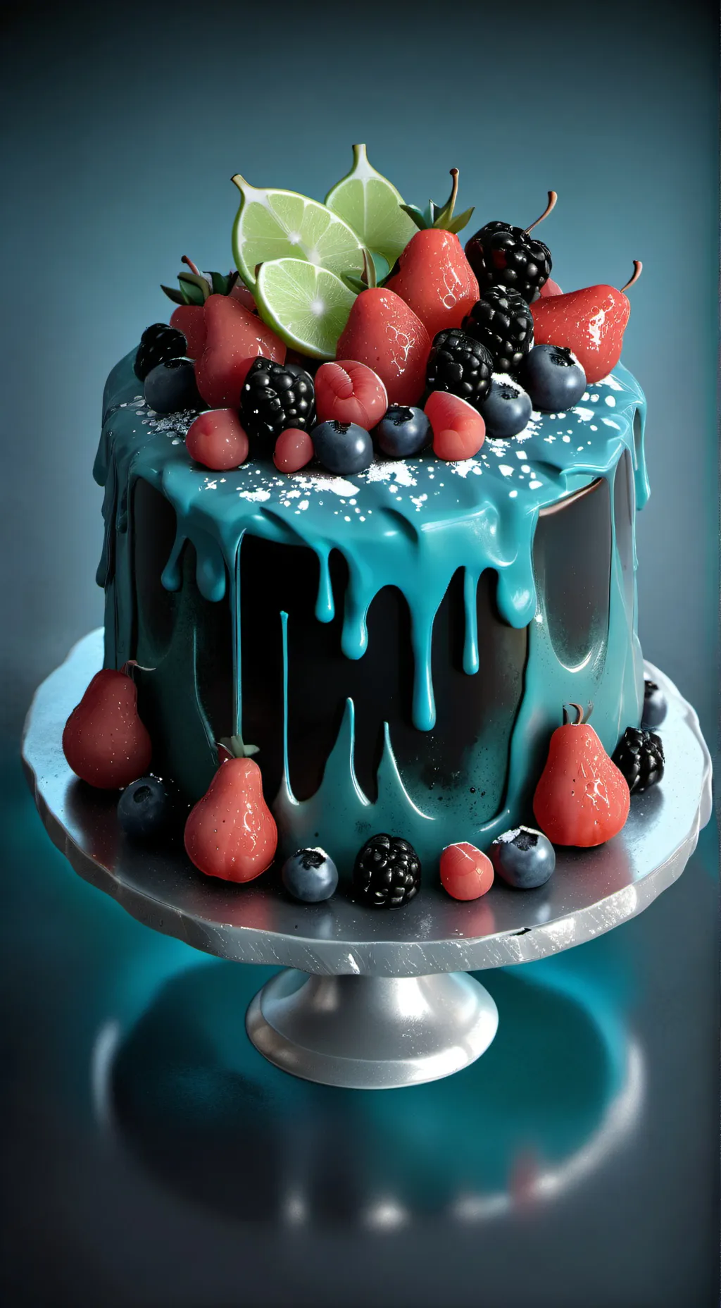 ai character: Fruit cake  background