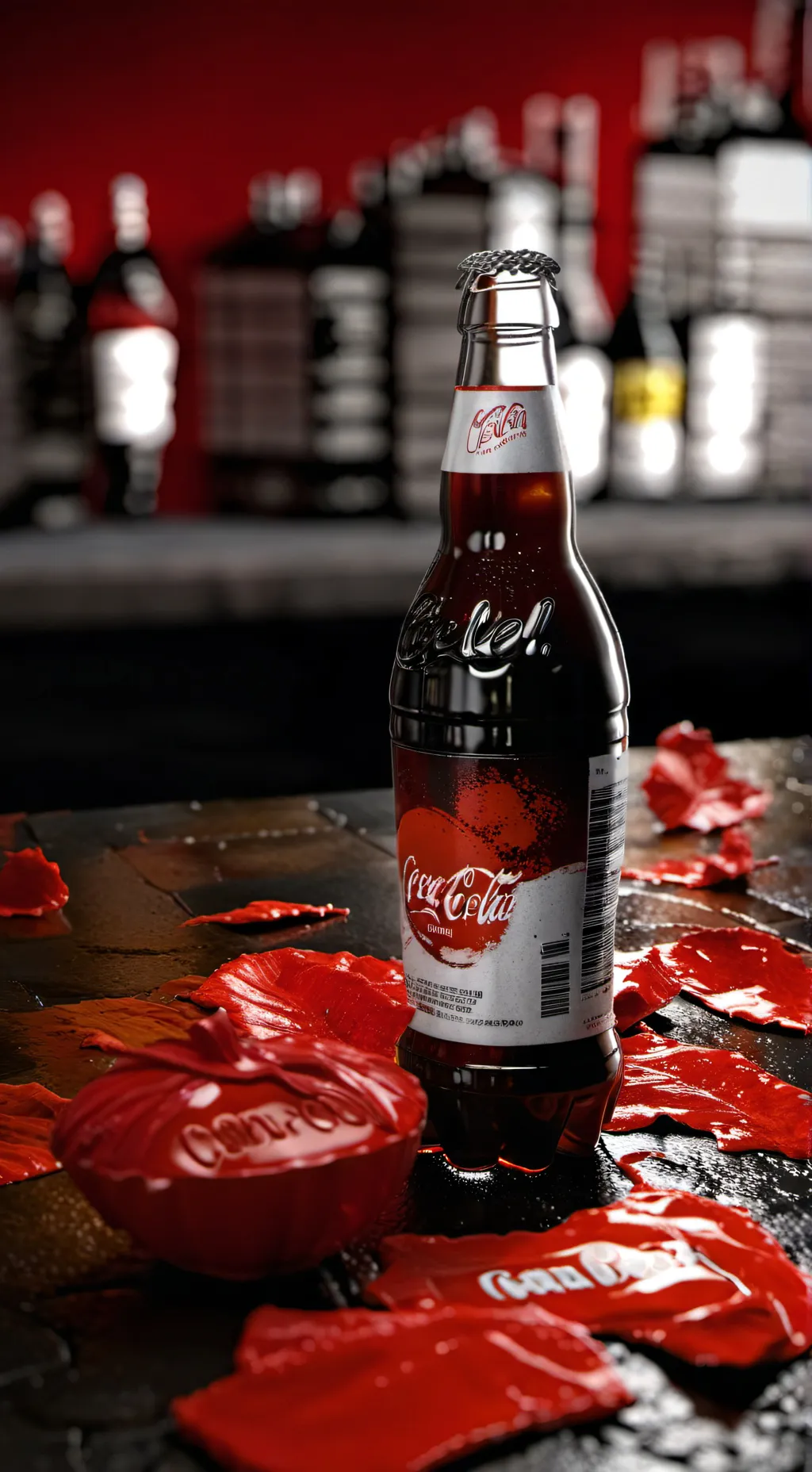 ai character: coca cola premium  background