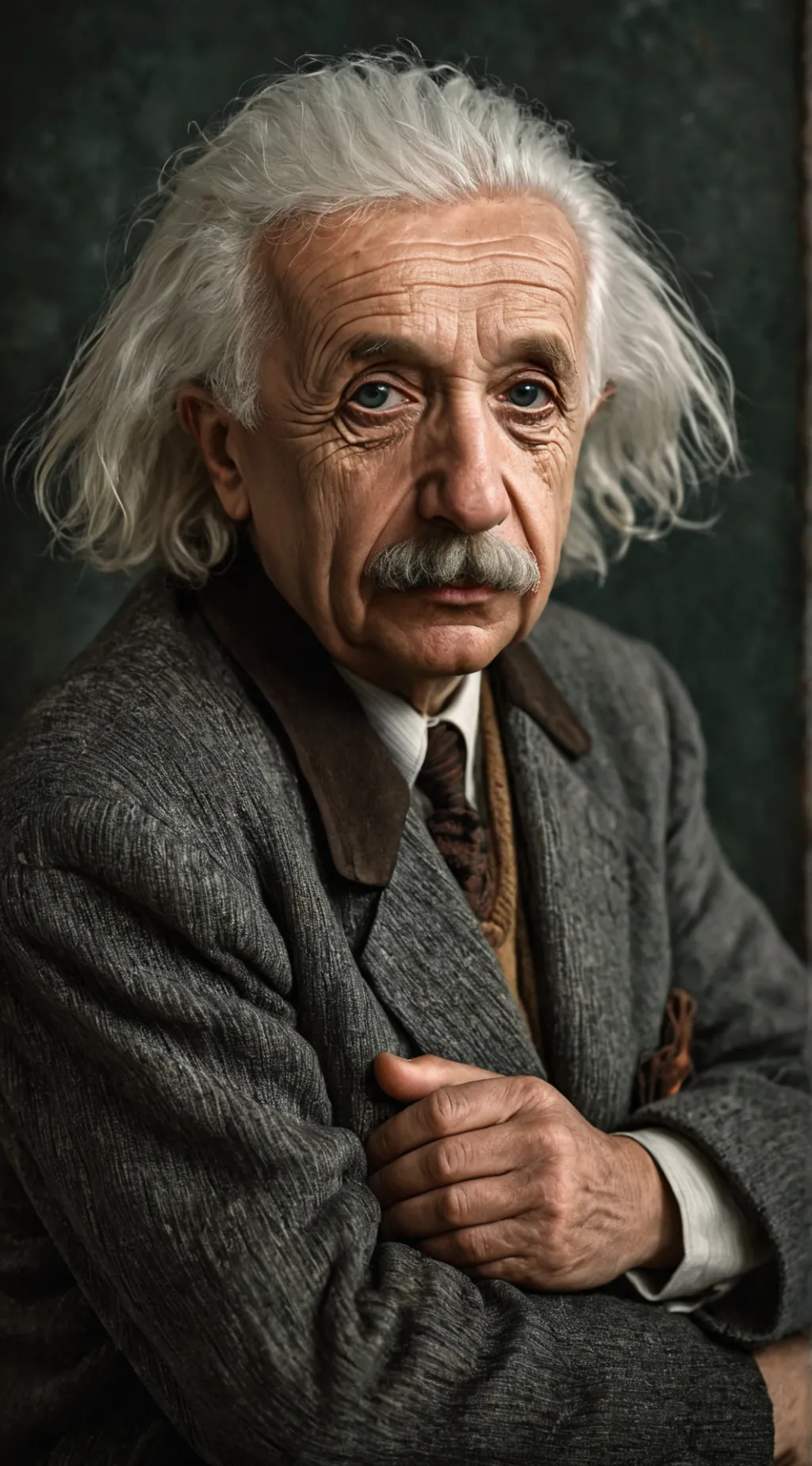ai character: albert Einstein  background