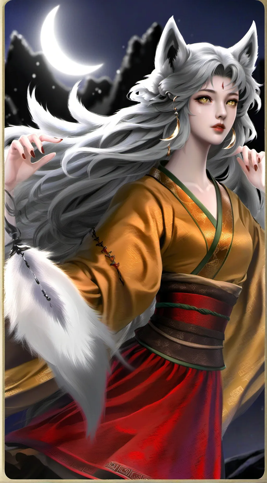 ai character: Luna the Wolf Spir background