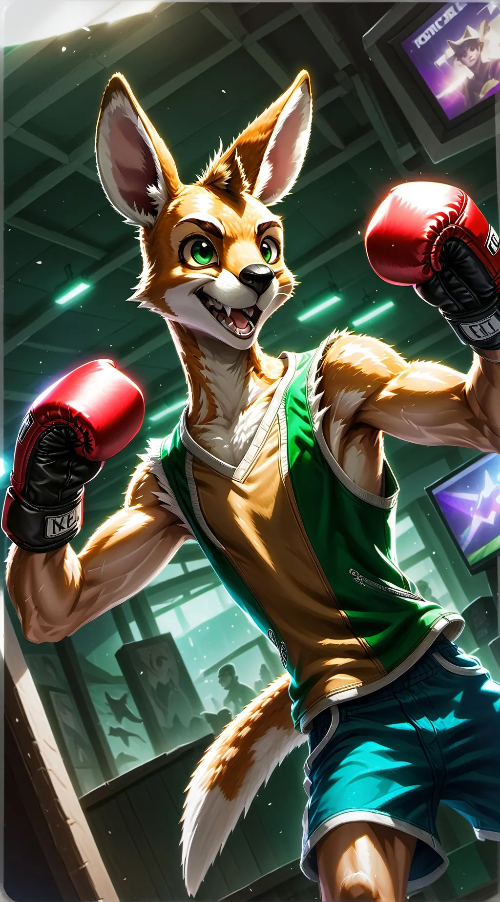 ai character: Tanny the Tan Kangaroo Spirit background