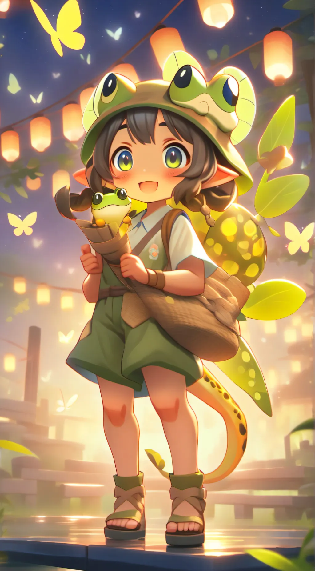 ai character: Froggy Furry Spirit background