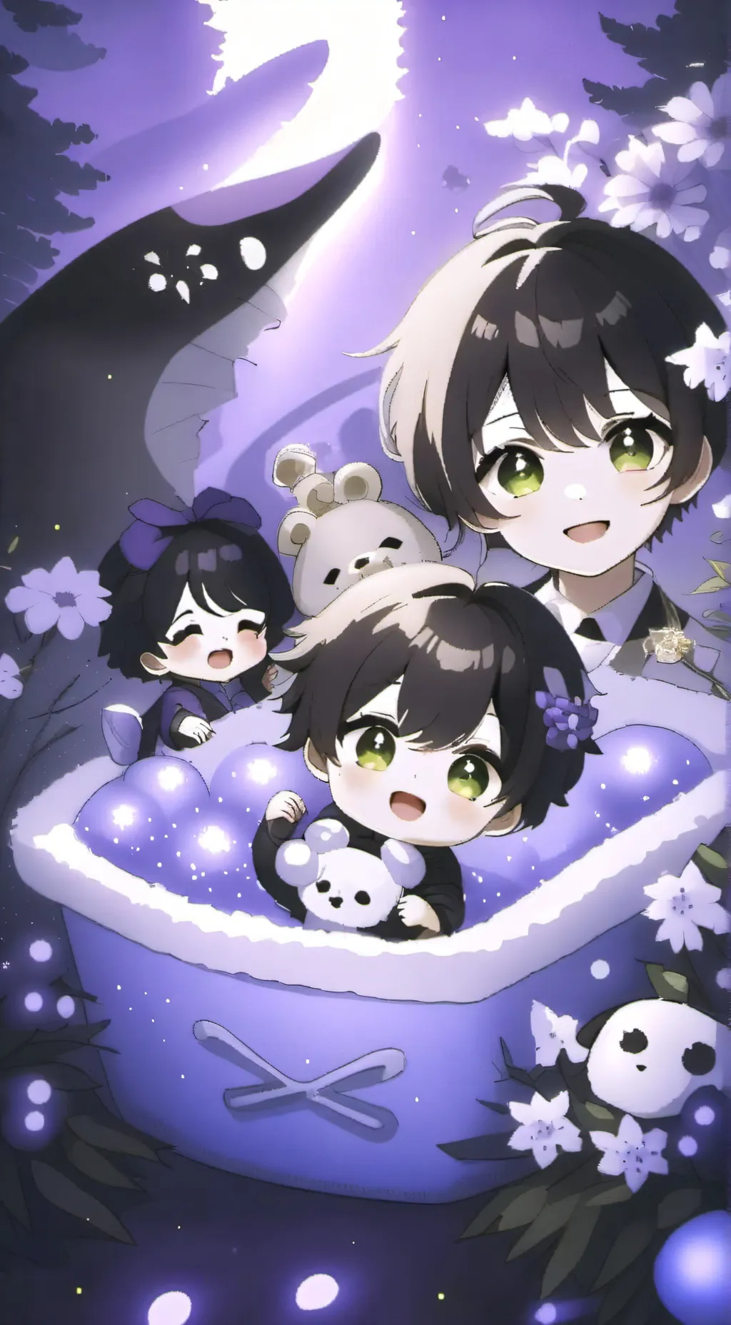 ai character: emma,sam,stella background