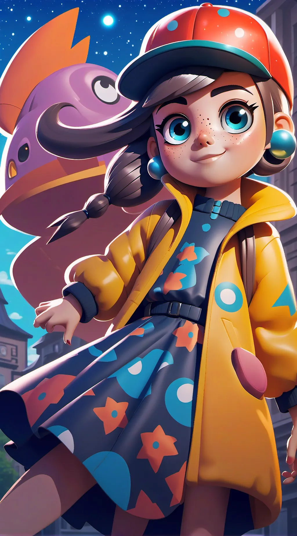 ai character: slender girl background