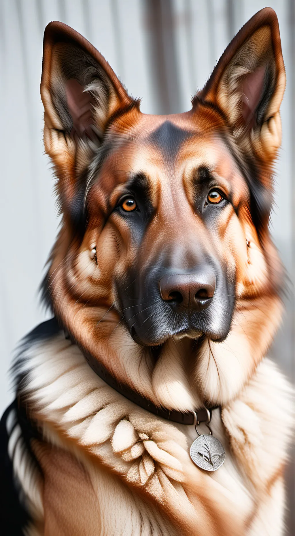 ai character: German shepherd  background