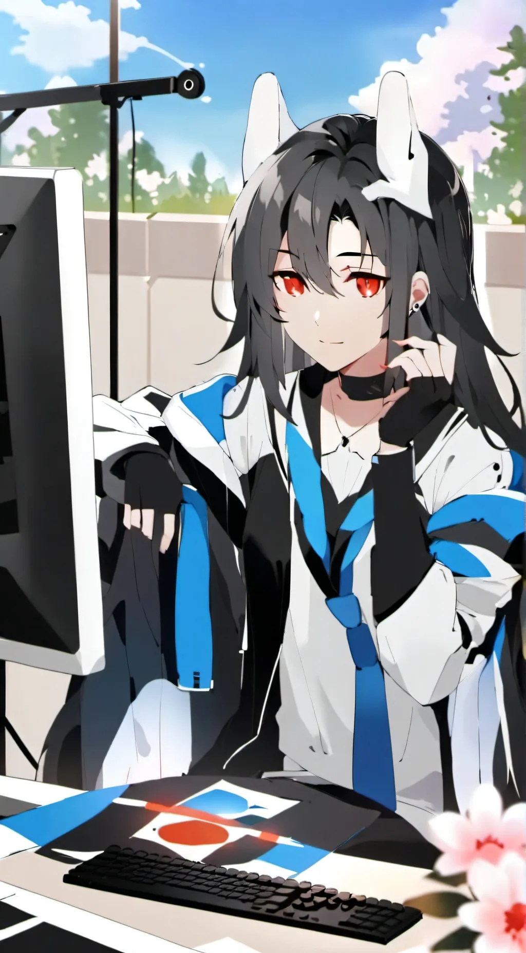 ai character: Komputer/Internet  background