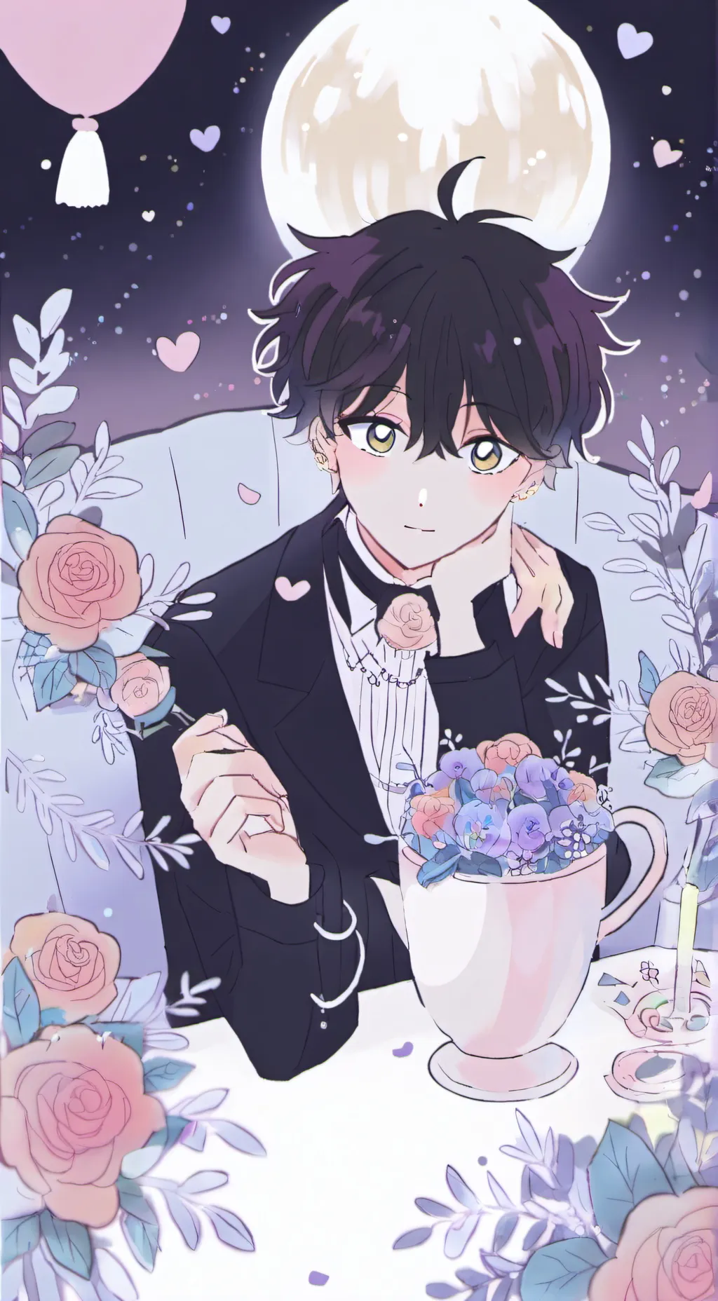 ai character: mha night lonely background