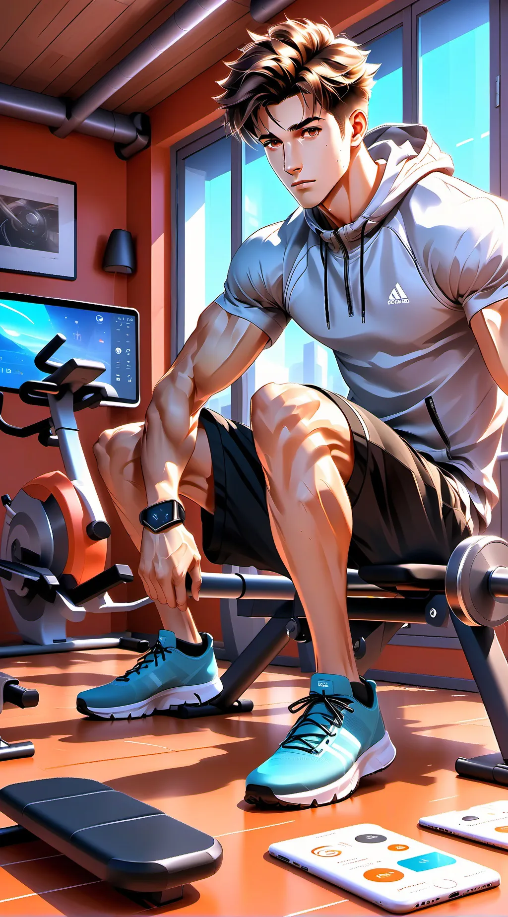 ai character: The Fitness Innovator background