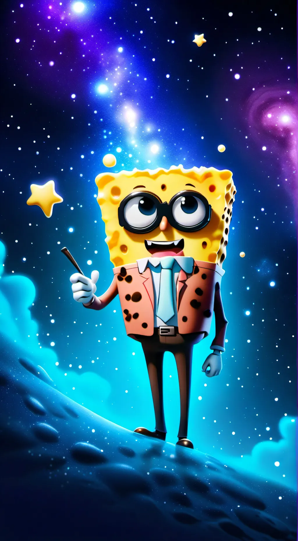 ai character: bob esponja sabio  background