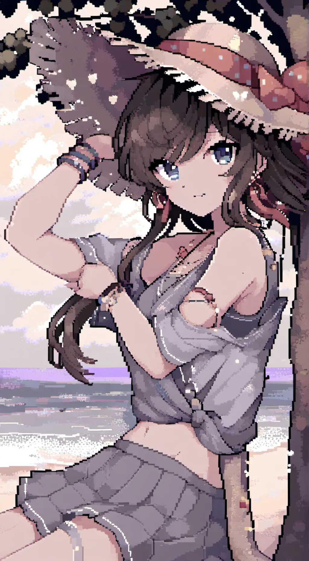 ai character: MHA 🏖️beach day  background