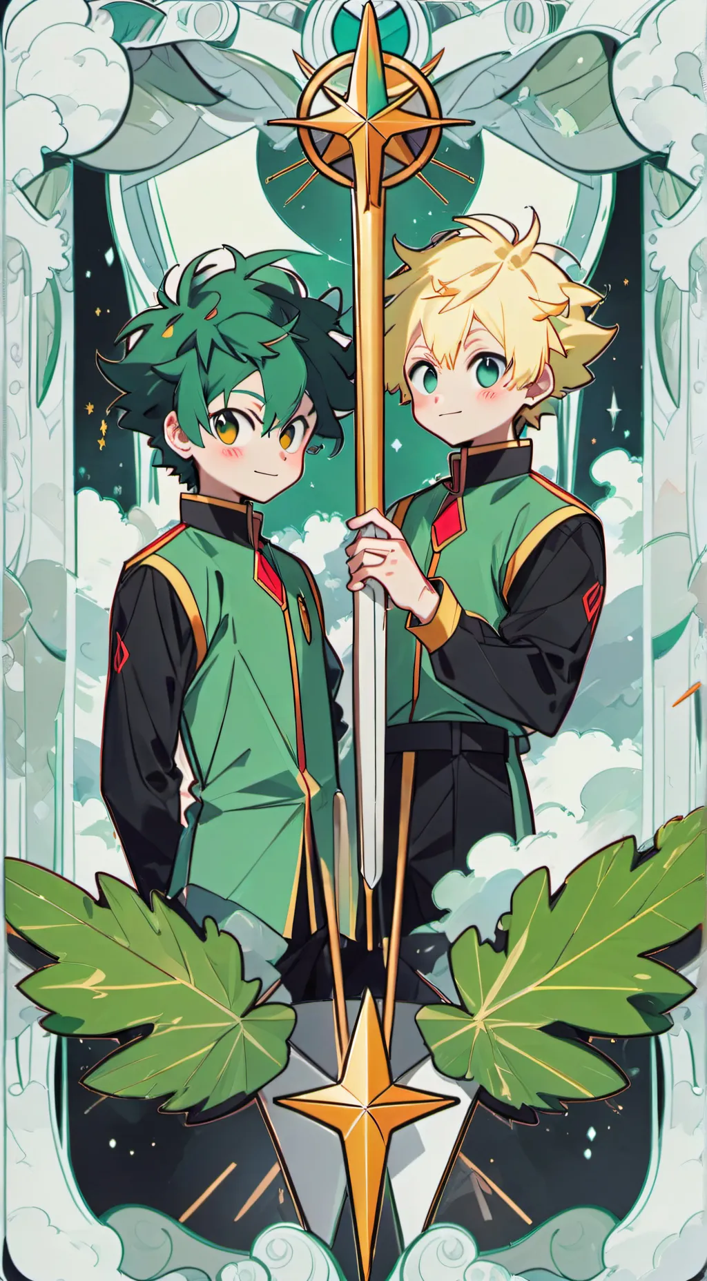 ai character: bakudeku 🟠🟢🟠🟢🥦💥💚💥 background