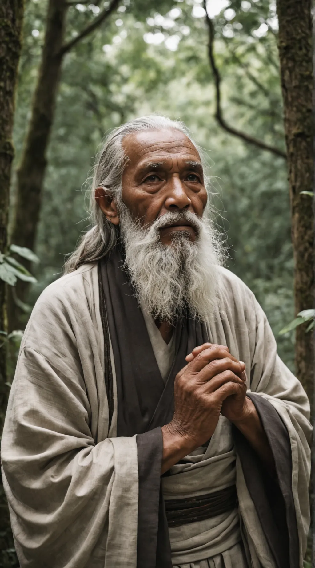 ai character: Serene elder background