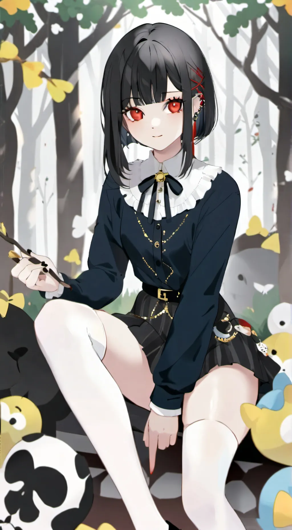 ai character: Goth girl virus background