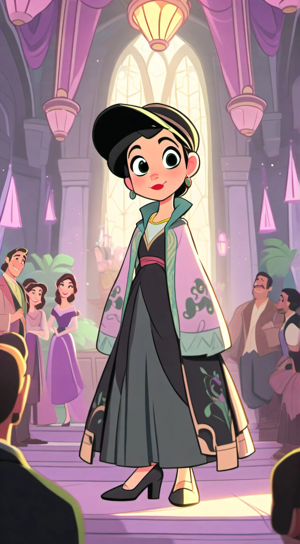 ai character: Crown of roses au background