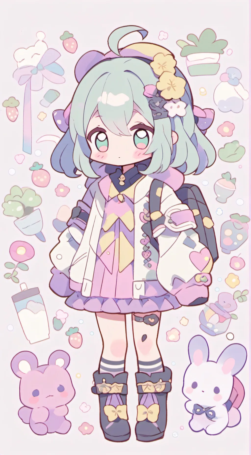 ai character: THANK YALL FOR 100 background