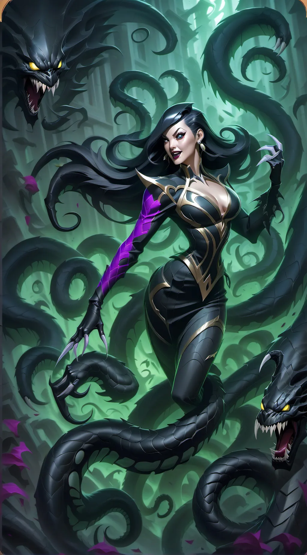 ai character: venom mujer XD background
