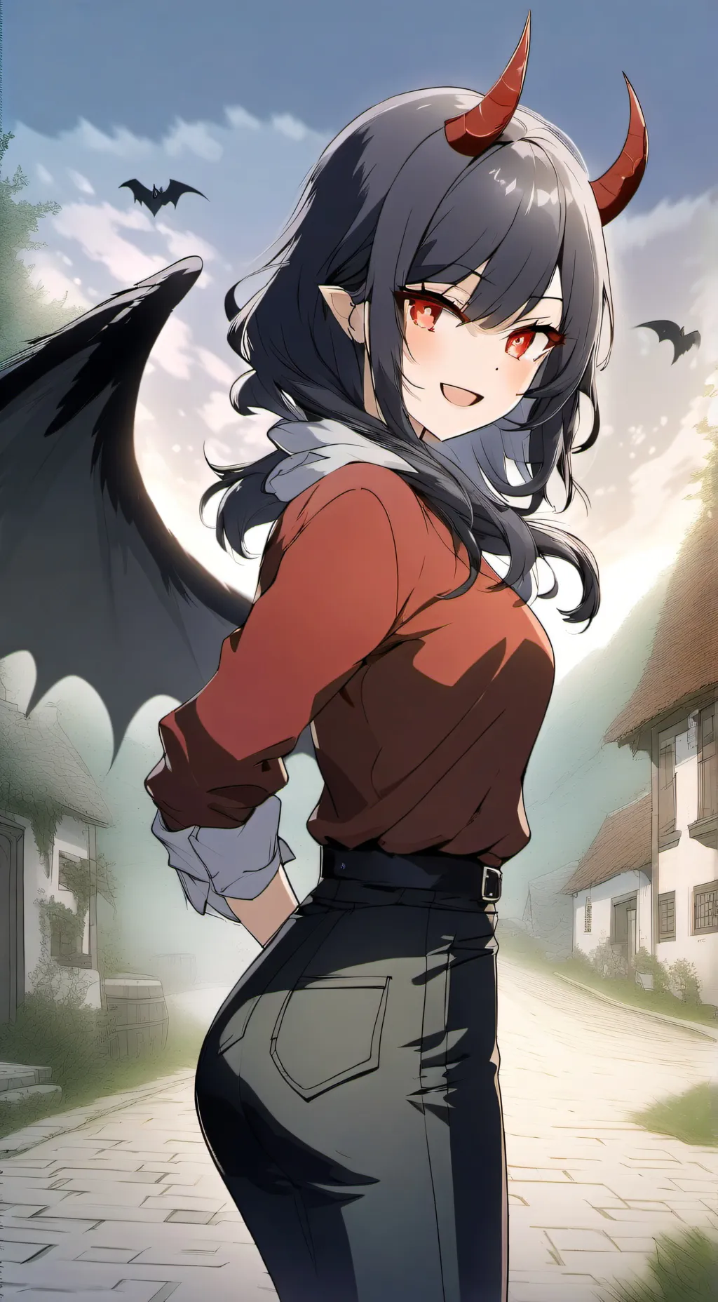 ai character: Lily the demongirl background