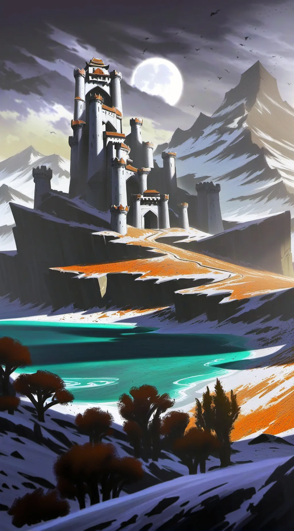 ai character: Fantasy castle. background