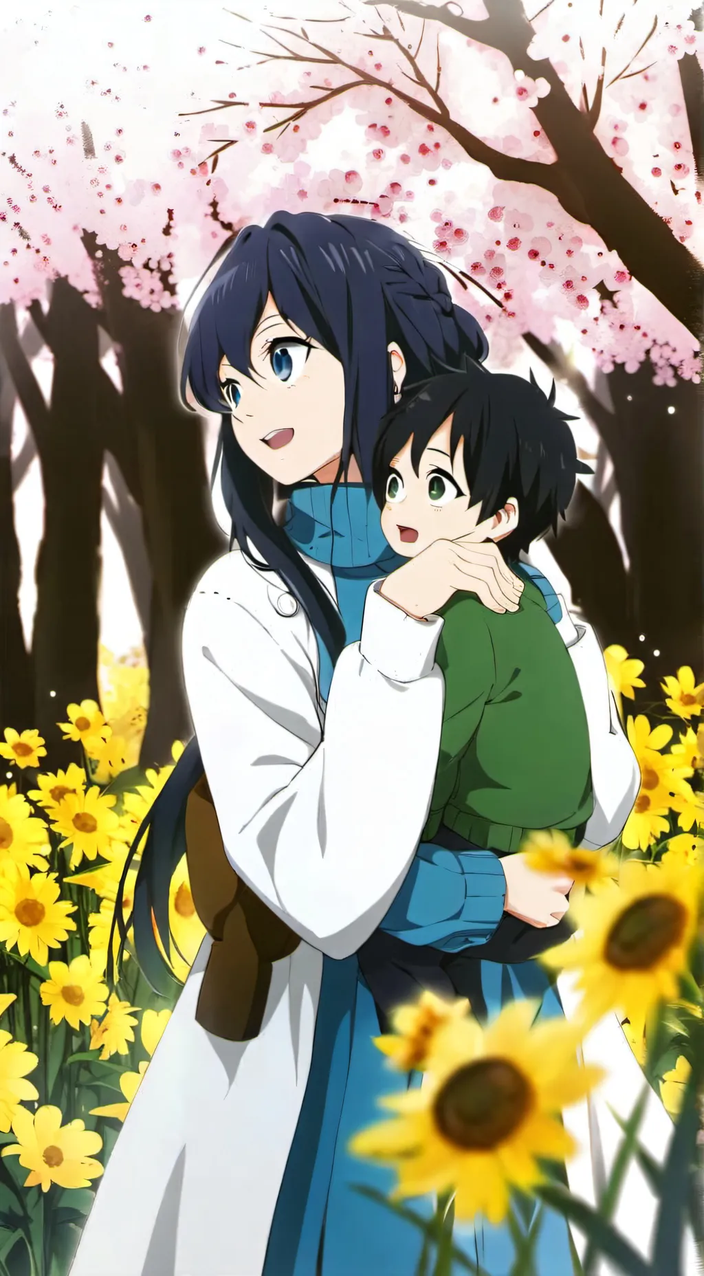 ai character: muichiro+baby background