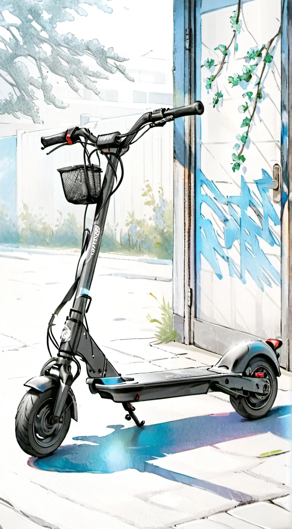 ai character: Electric scooter background