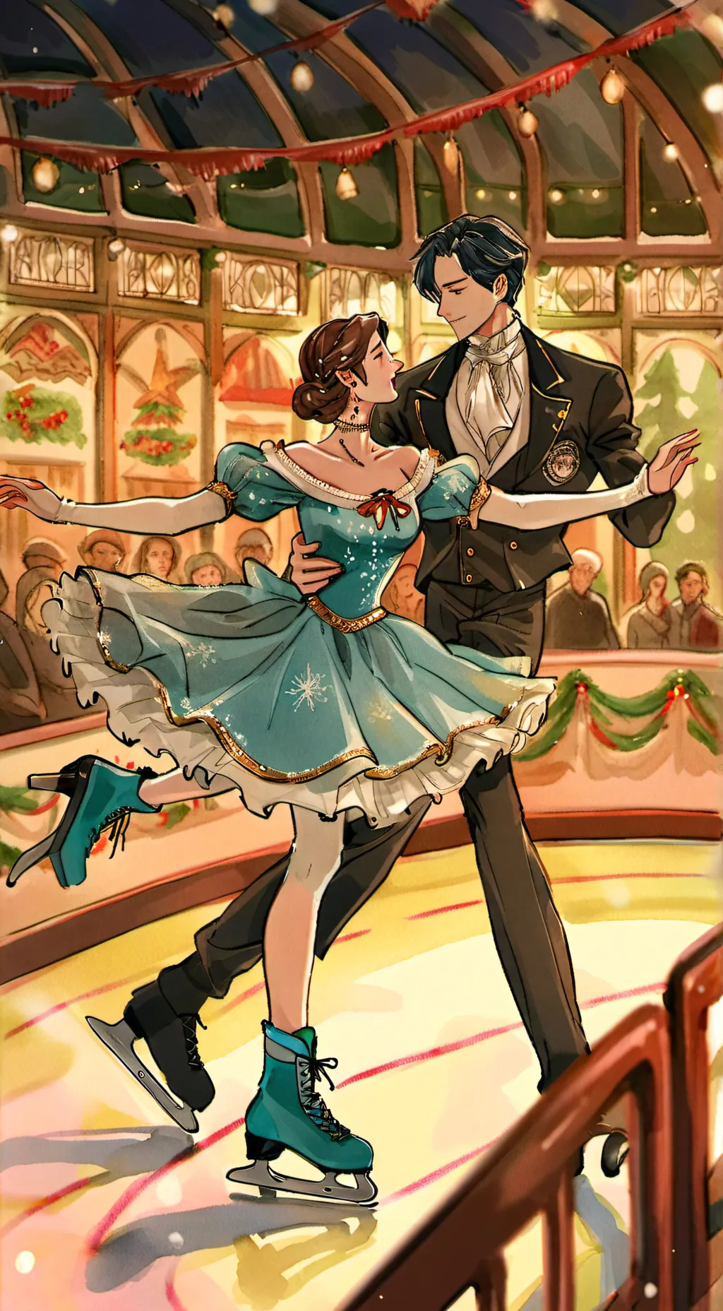 ai character: Hb ice skating  background