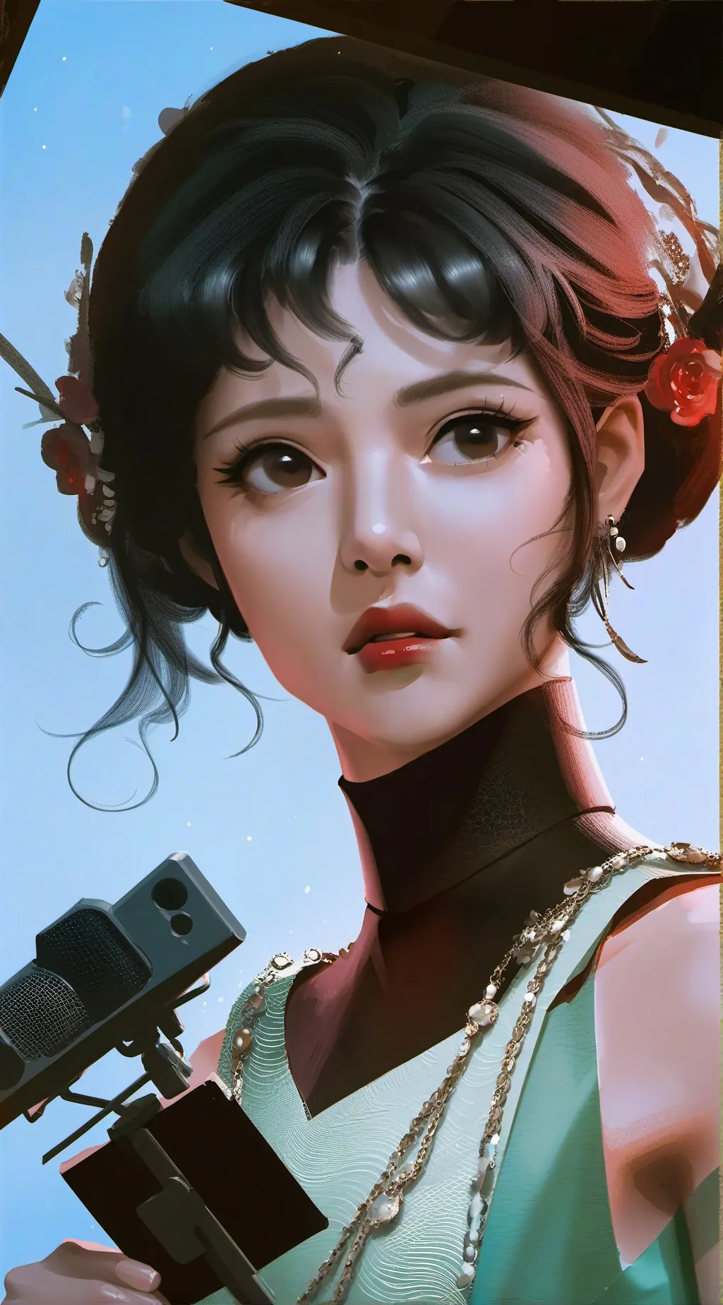 ai character: large tvman background