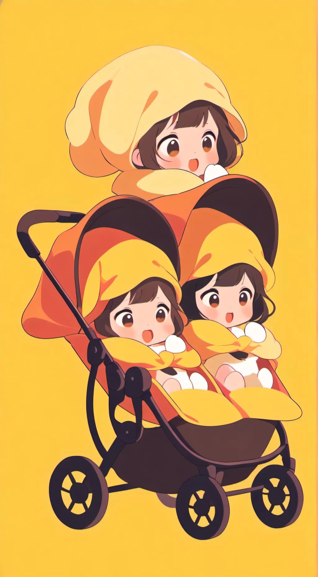 ai character: three babies background