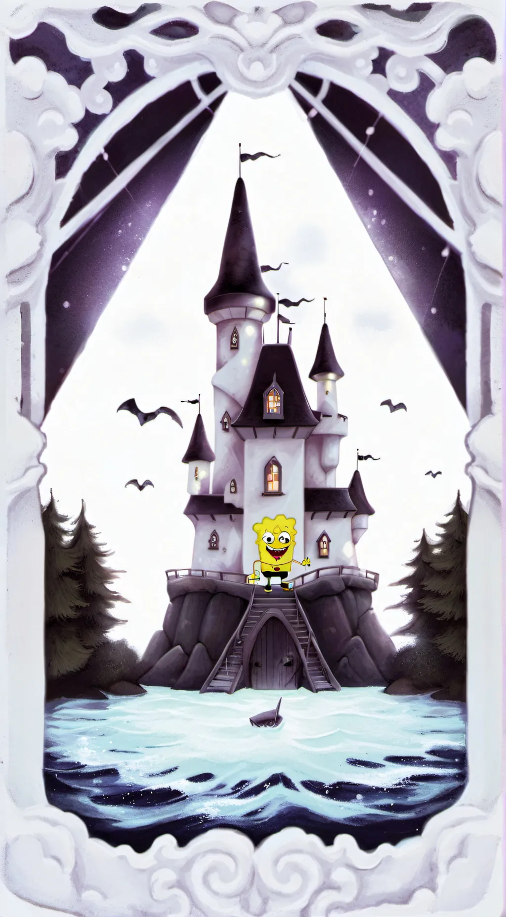 ai character: SpongeBob  background