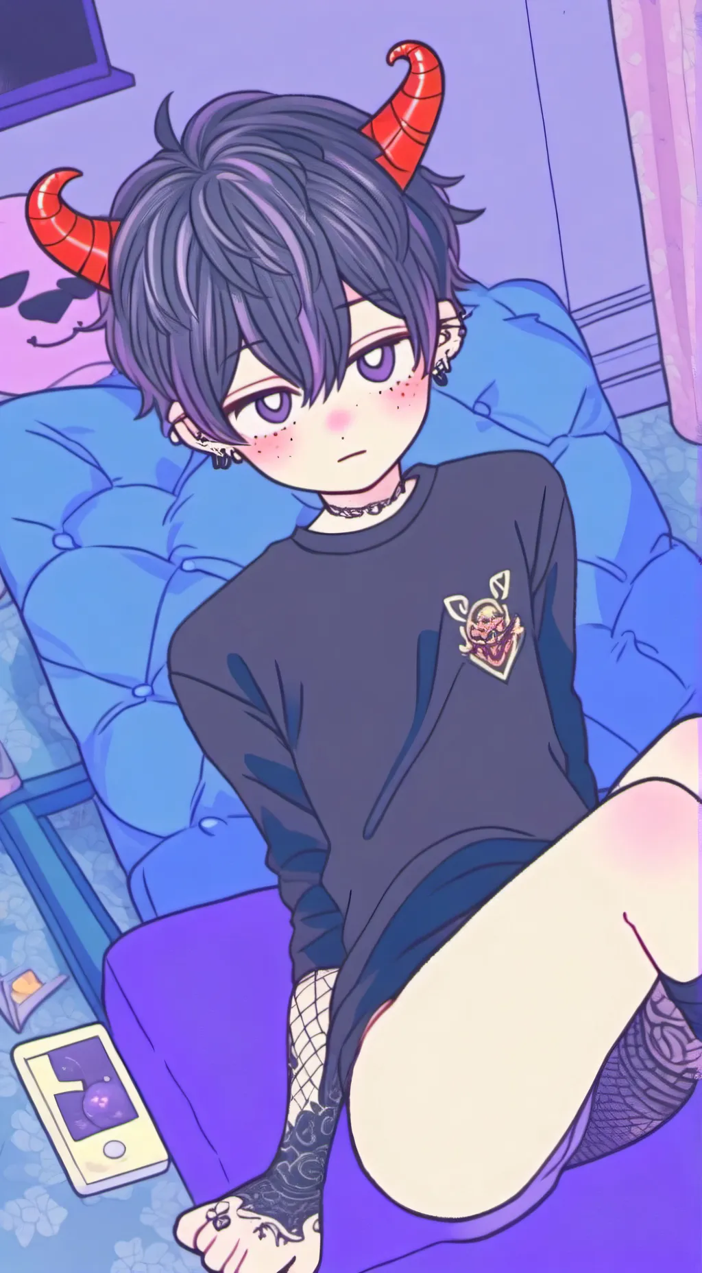 ai character: Little brother.  background