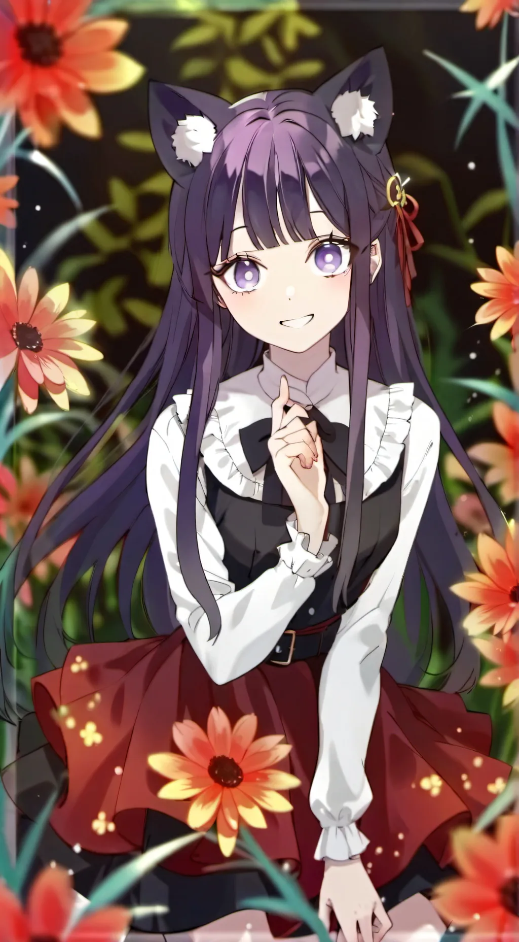 ai character: ainnur kuromi  background