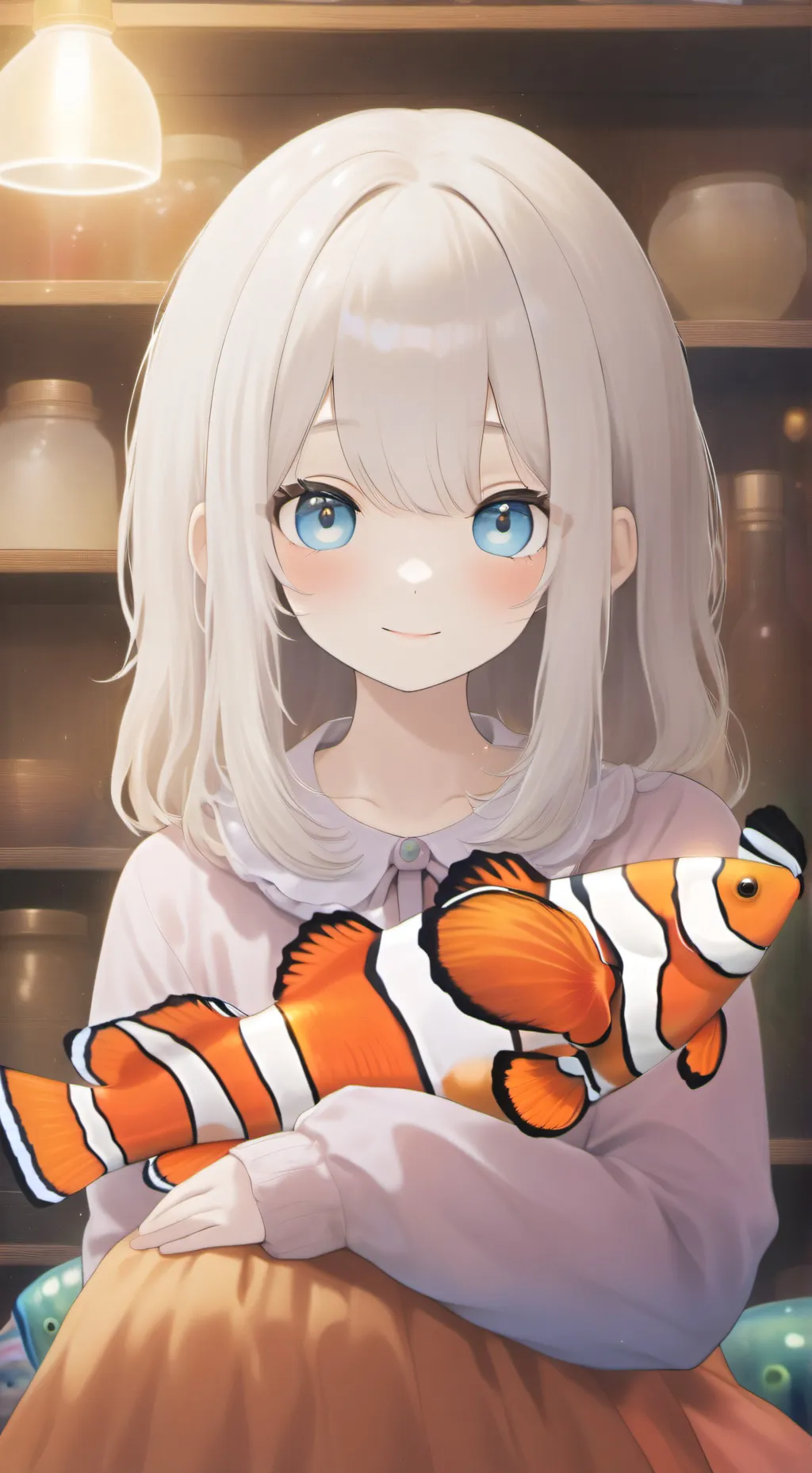 ai character: Striped Clownfish Spirit background