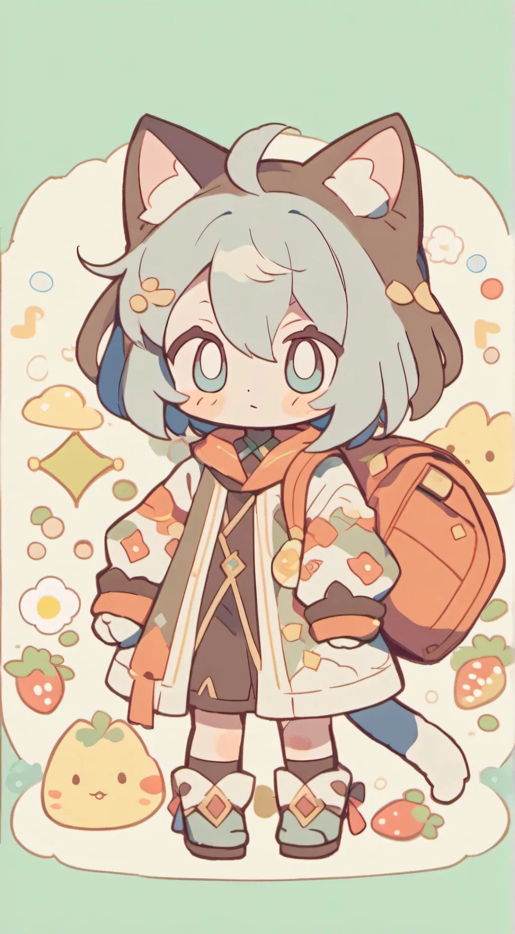 ai character: shadow milk cat background