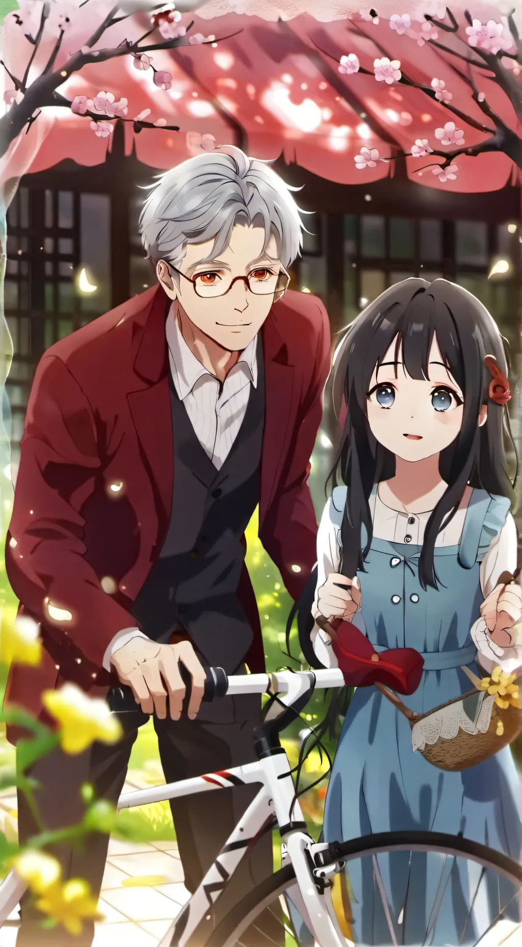 ai character: 静湘与爷爷 background