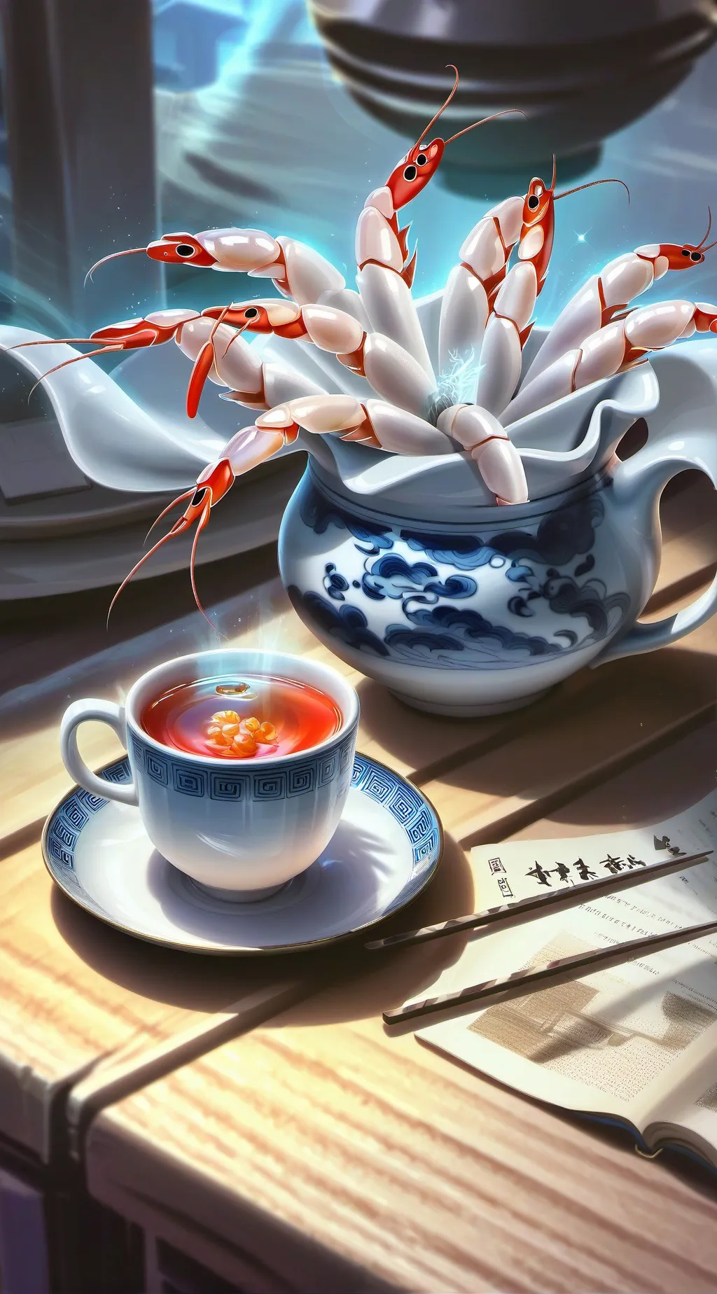 ai character: Shrimpo! background